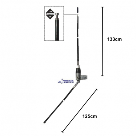 Preview: Mini Boomerang, 133 cm, 450W, CB-Balkonantenne