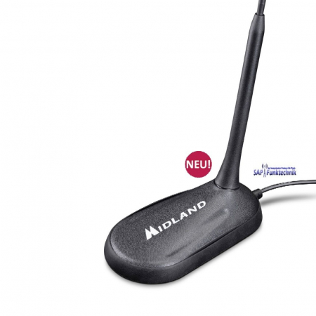 Preview: Midland MC 45 CB-Magnetantenne Strahlerlänger 45 cm, mit 4m Kabel und PL259-Stecker