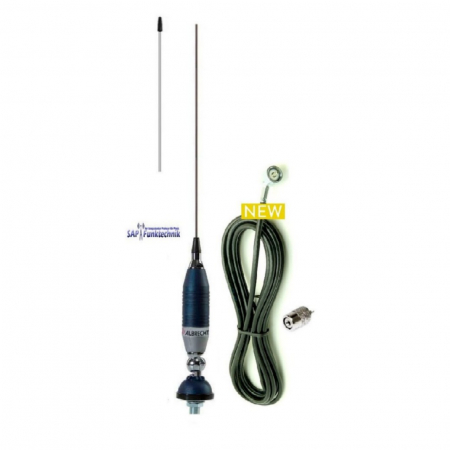 Albrecht Super 9 Blue Line CB-Mobilantenne 155, 35W mit 4m Kabel und PL-Stecker