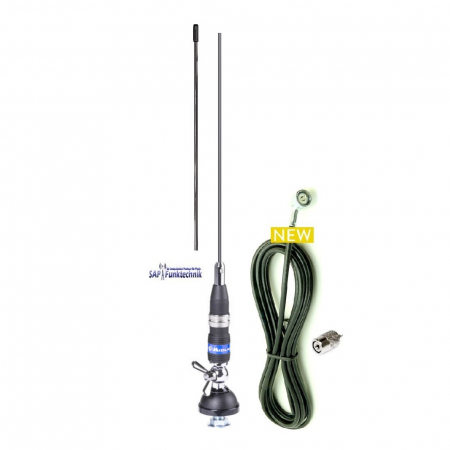 Mini Antenne CB-Mobilantenne 68 cm, 80W mit 4m Kabel und PL-Stecker