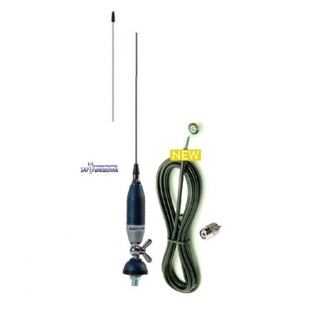 Albrecht Super 70 Blue Line CB-Mobilantenne 70 cm, 15W mit 4m Kabel und PL-Stecker