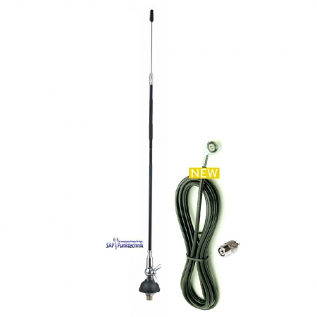 Albrecht DV-27S CB-Funk Mobilantenne 140 cm, 80W mit 4m Kabel und PL-Stecker