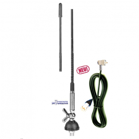 Albrecht T-27 NEW CB-Mobilantenne 62cm, 20W mit 4m Kabel und PL-Stecker