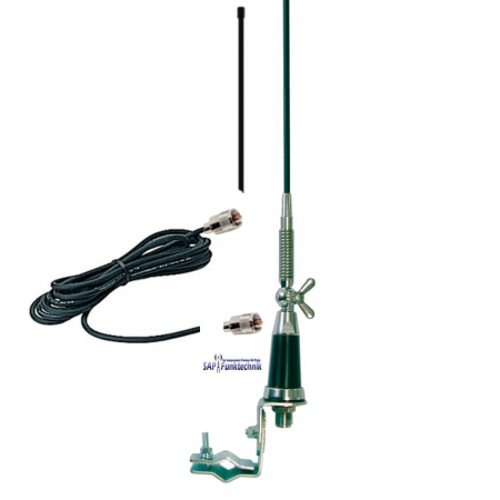 Albrecht GL-27 schwarz CB-Mobilantennen 114cm, 50W massefreie mit 4m Kabel und PL-Stecker