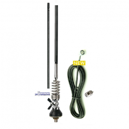 Albrecht NEW GAMMA 2F CB-Mobilantenne 95cm, 35W mit 4m Kabel und PL-Stecker