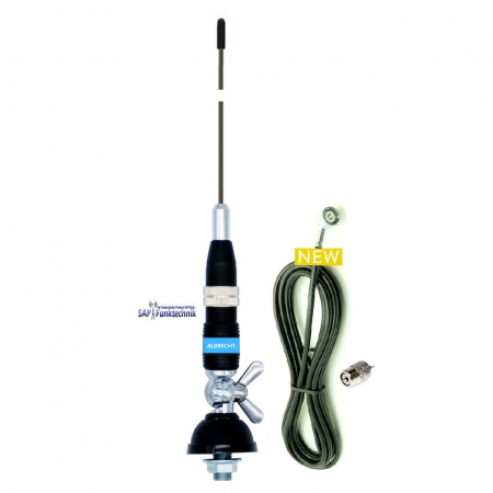 Albrecht Racer 90 CB-Mobilantenne 115 cm, 40W mit 4m Kabel und PL-Stecker