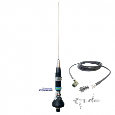 Preview: President IOWA CB-Mobilantenne, 102 cm, 200W mit 4m Kabel