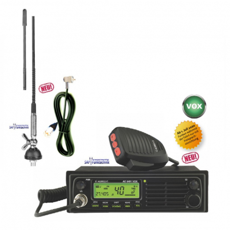 Albrecht AE 6491 VOX mit Freisprechfunktion 12/24 Volt 4 Watt AM/FM inkl. T 27 NEW Antenne 62 cm