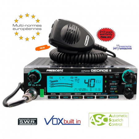 Preview: President George II AM/FM/SSB 4/12 Watt CB-Funkgerät