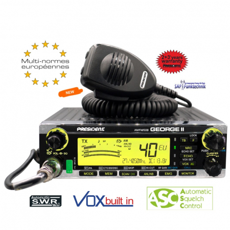 Preview: President George II AM/FM/SSB 4/12 Watt CB-Funkgerät