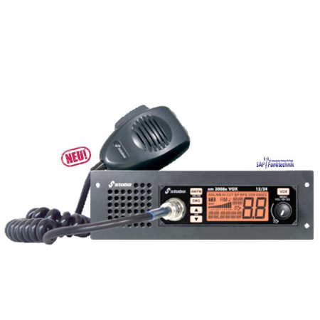 Stabo XM 3008E-R VOX 12/24V, CB-Funk, 40 AM/80 FM, 4 Watt, inkl. Einschubhalterung