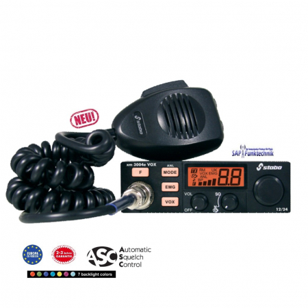 Stabo XM 3004e VOX 12/24 Volt, CB-Funk, 4 Watt AM/FM