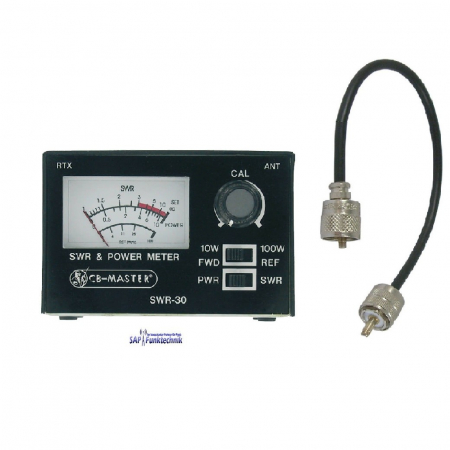 Preview: SWR-30, SWR/Power-Meter inkl. PL-Kabelbrücke