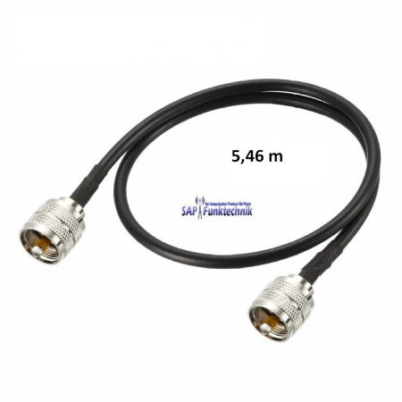 Preview: Koaxialkabel RG58 U, 5,46 m lang, SWR ist abgestimmt für Hurricane 27 Balkonantenne.