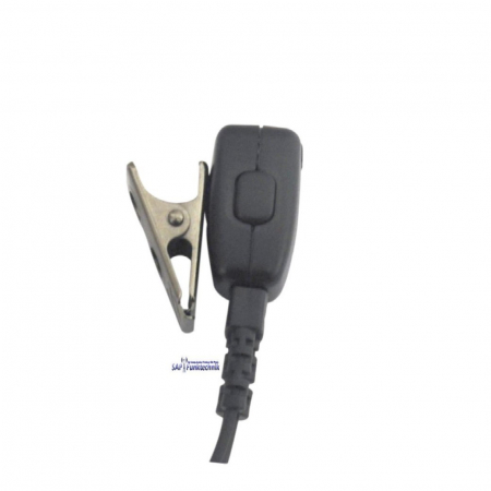 Preview: TEAM PY-29K-R -TR Ansteckmikrofon mit PTT, Ohrhörer mit transparentem Ohrbügel und Spiralkabel