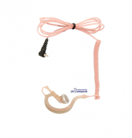 Preview: TEAM PY-29AUK-R-TR Ohrhörer mit flexiblem transparentem Ohrbügel und 2,5 mm Mono Winkel-Klinkenstecker