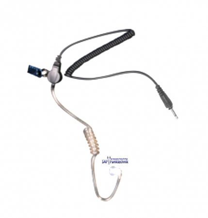 Preview: TEAM JD-ET4/KS Stöpsel-Ohrhörer transparentem Spiral-Schallschlauch, 2,5 mm Mono Klinkenstecker