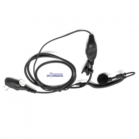 Preview: TEAM  OEM-IP Headset Ohrhörer/Ansteckmikrofon mit Ohrbügel & PTT/VOX-Umschalter für TeCom IPX5/IPZ5