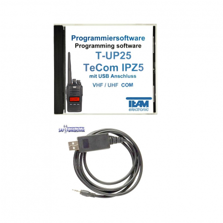 TEAM T-UP25 COM USB-Programmierset für TeCom-IPZ5 UHF/VHF Betriebsfunk