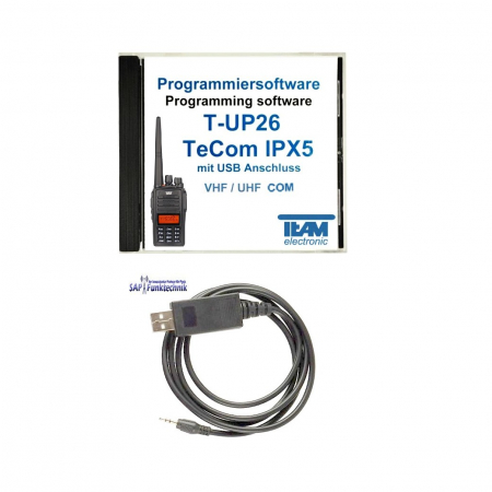 TEAM T-UP26 COM USB-Programmierset für TeCom-IPX5 UHF/VHF Betriebsfunk