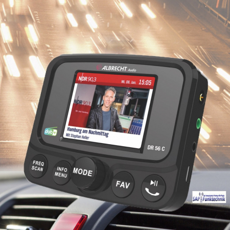 Preview: Albrecht DR 56 C DAB+ Autoradio Adapter mit Farbdisplay