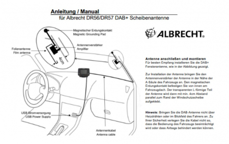 Preview: Aktive DAB+ Scheiben-Folienantenne SMB DR54 / DR56 / DR56+ / DR57