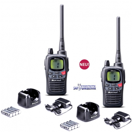 Preview: 2er-Kofferset MIDLAND G9 Pro PMR+LPD inkl. MA 26-XL Lautsprechermikrofon