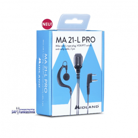 Preview: Midland MA 21-L Pro Clip-Mikrofon/Ohrhörer Duoklinke