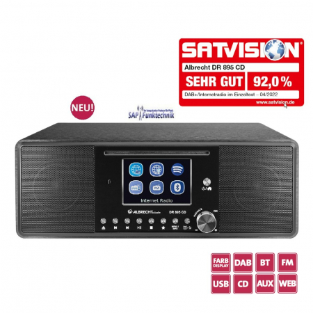Albrecht DR 895 CD, DAB+/UKW/Internet/CD, Schwarz