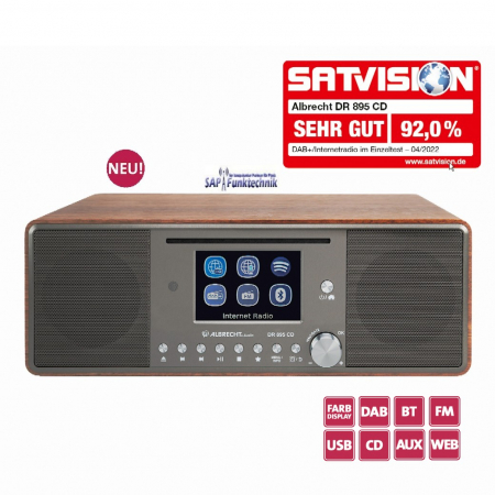 Albrecht DR 895 CD, DAB+/UKW/Internet/CD, Walnuss