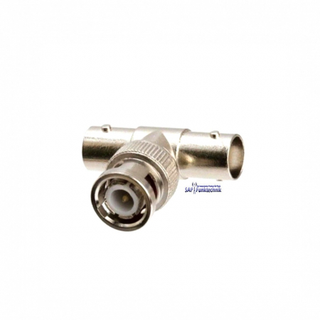 Adapter BNC-Stück, BNC-Stecker auf 2 x BNC-Buchse