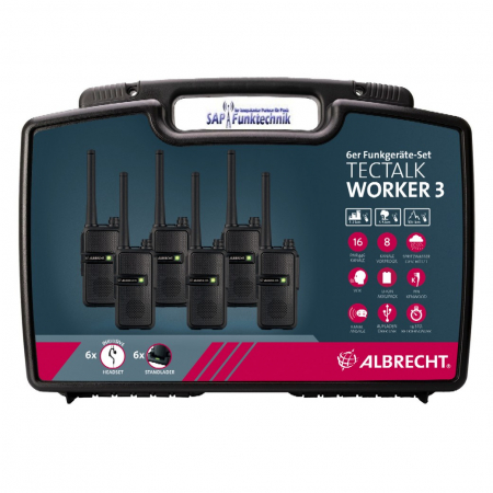 Preview: Albrecht 6er Kofferset Tectalk Worker 3, PMR446