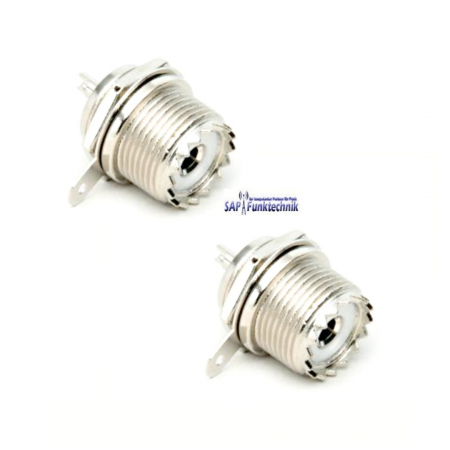 2stk.NC 554, SO-239 SH, UHF-PL-Einloch-Einbau-Buchse