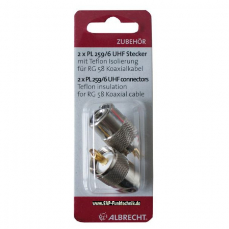 PL259/6 Zweier-Blisterset, für RG-58 Kabel