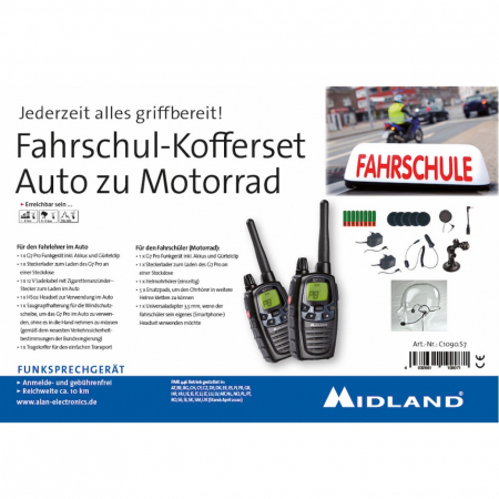 Fahrschulkoffer Midland G7 Pro "Auto zu Motorrad"