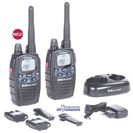 Midland G7 Pro Paar, PMR+LPD, 16 Kanäle