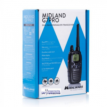 Preview: Midland G7 Pro Funkgerät, Single, 16 Kanäle