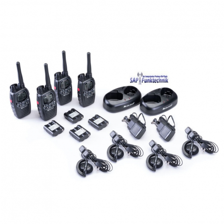 Preview: Midland G7 Pro 4er Kofferset, PMR446 inkl. MA24-L Headsets