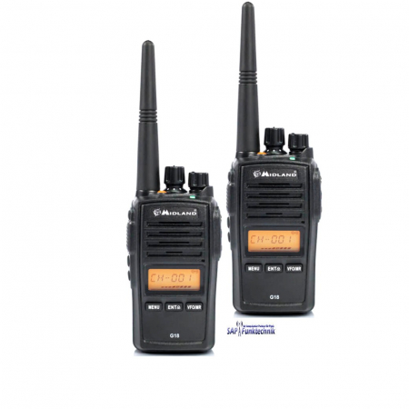 Preview: Midland G18 Pro PMR 2er Security-Kofferset Inkl. MA 25-M Lautsprechermikrofon