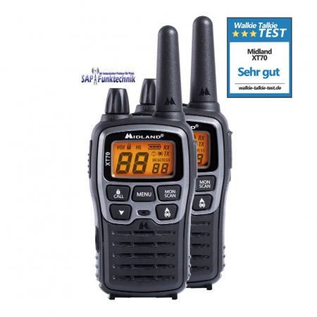 Preview: Midland XT70, Paar, PMR+LPD, Blisterpack