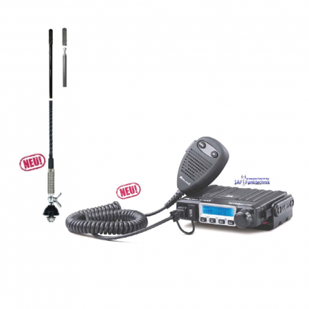 MIDLAND M-Mini USB CB-Funk Set, 4W AM/FM inkl. T 27 NEW CB-Mobilantenne 62cm Lang