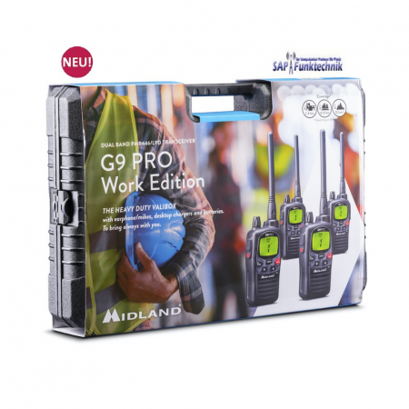 Midland G9 Pro 4er Kofferset PMR446 inkl. MA24-L Headsets