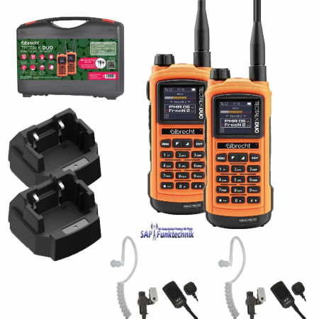 2er Kofferset Albrecht Tectalk Duo, PMR446 + Freenet (1W), Orange