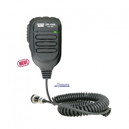 TEAM DM-4006x VOX Elektret Mikrofon mit Up/Down-Taste, nach GDCH Standard für CB Funkgeräte