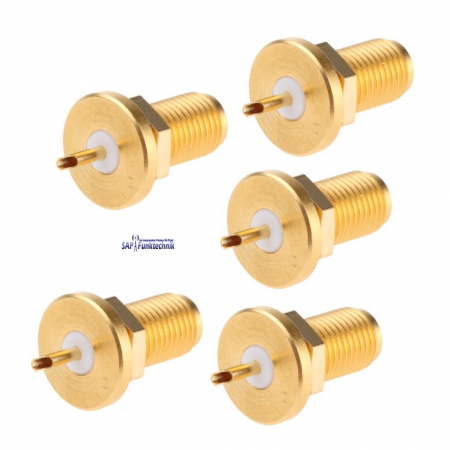 Preview: Telegärtner SMA-Einbaubuchse, Tafelmontage, Gold, 50 Ω