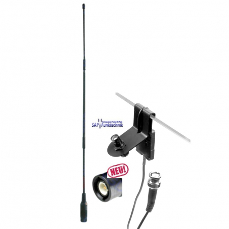 Albrecht Hyflex CL27 Fensterklemm Antenne Strahler 54 cm, BNC Anschluss