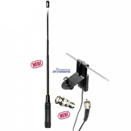 Albrecht Hyflex CL27 Fensterklemm Antenne 54 cm, mit PL-Anschluss für RANDYIII