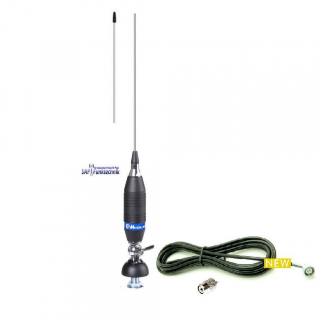 ALAN Funk 150 CB-Mobilantenne 138 cm, 300W mit 4m Kabel und PL-Stecker
