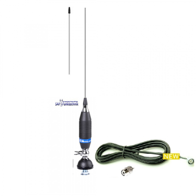 Alan Funk 90 CB-Mobilantenne 90 cm, 200W mit 4m Kabel und PL-Stecker