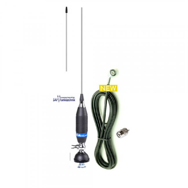 Alan Funk 90 CB-Mobilantenne 90 cm, 200W mit 4m Kabel und PL-Stecker